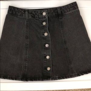 Black denim skirt